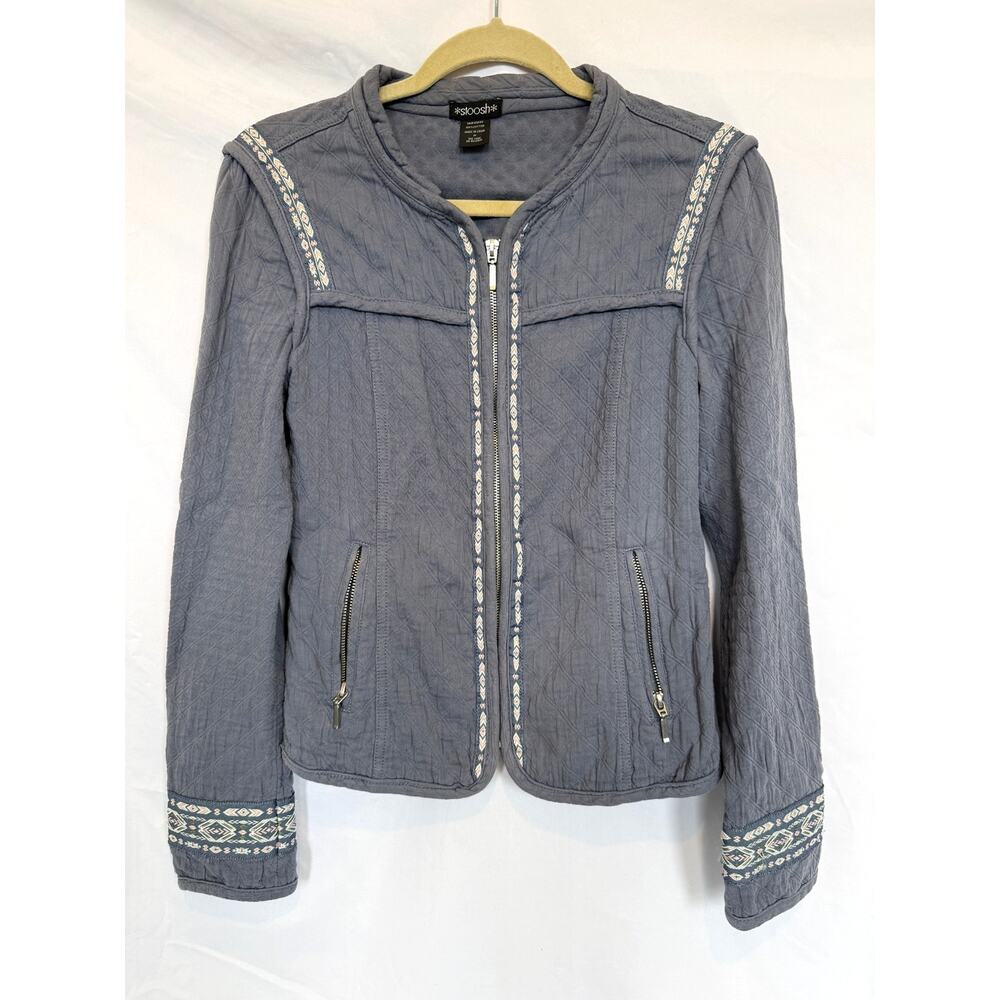 Nordstrom BP Stoosh Blue Grey Quilted Lightweight Jacket Juniors Nordic Medium